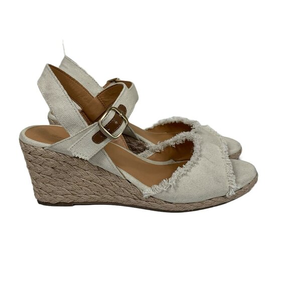 Tommy Bahama Savina Cream EspadrilleWedge Sandals - Size 9.5 - Picture 1 of 7